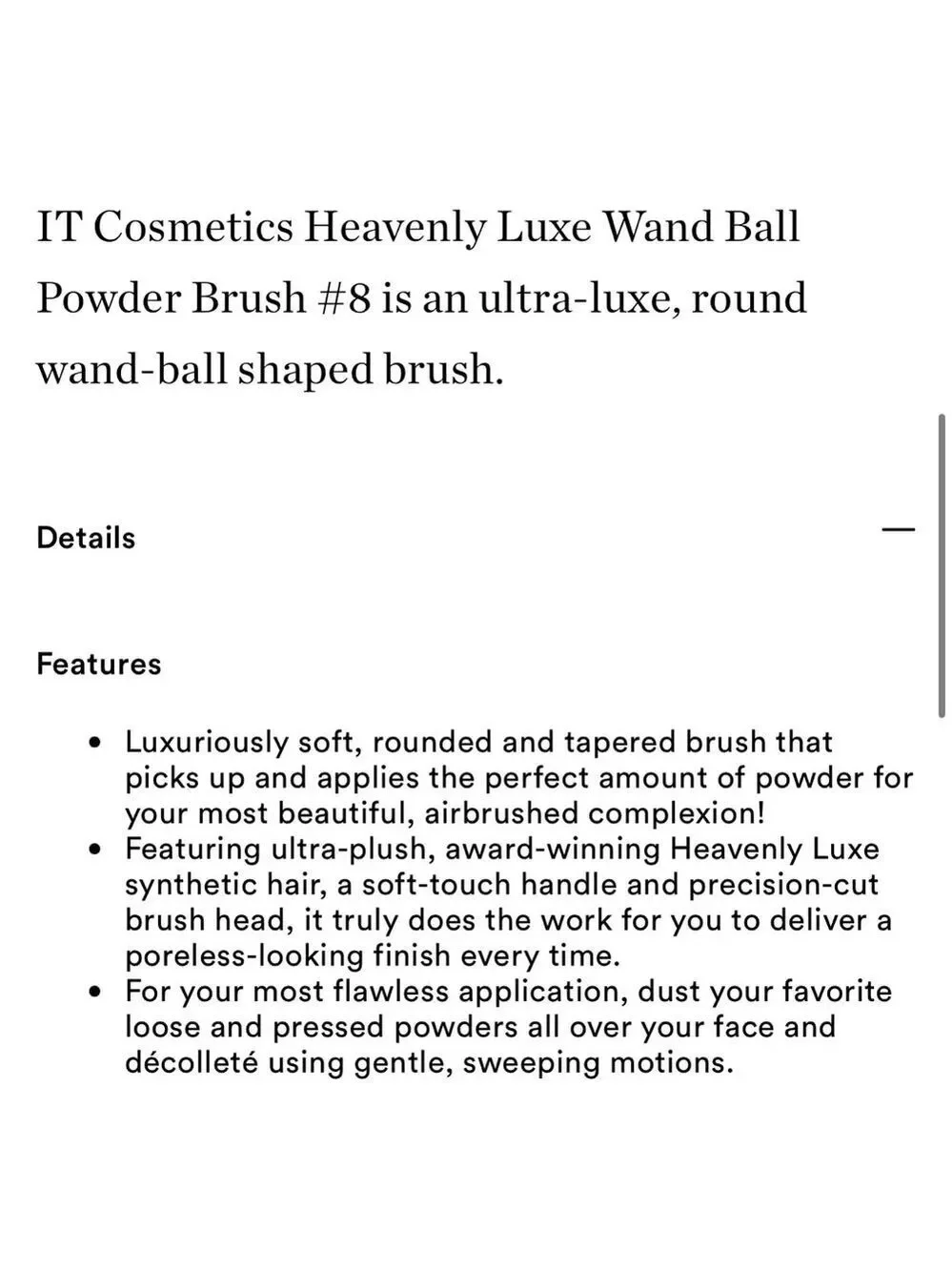 IT Cosmetics Heavenly Luxe Wand Ball Powder Brush #8
